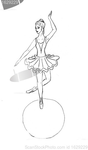 Image of drawing of the girl on ball