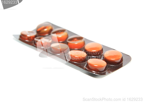 Image of tablets packing on white background