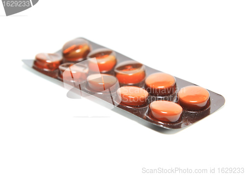 Image of tablets packing on white background
