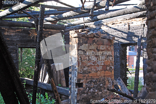 Image of burned rural house