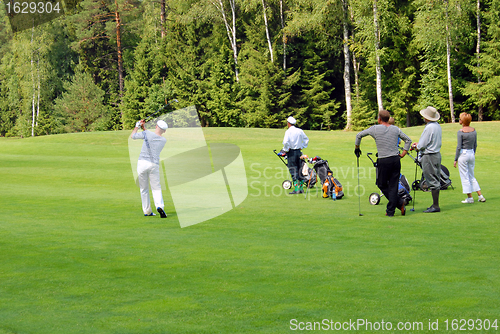 Image of Group of Golfers at Country Club