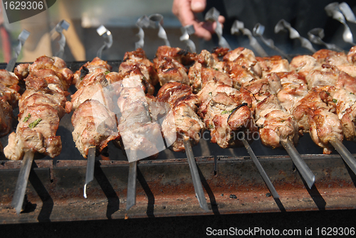 Image of Shashlik (shaslik) - traditional russian barbecue