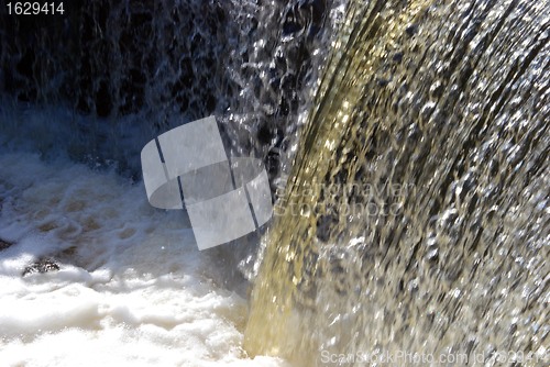 Image of Waterfall water flow fragment. Unstoppable force. 