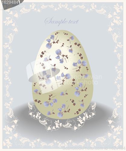 Image of Easter card.  Illustration of Easter eggs. Illustration lace. 