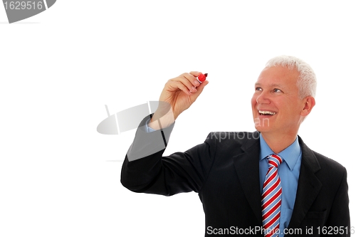 Image of Businessman writing in air