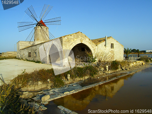 Image of Structure in the salt pans of Trapani Sicily