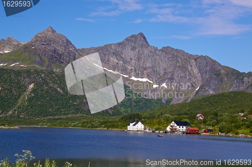 Image of Mountains above fjord on Lofoten