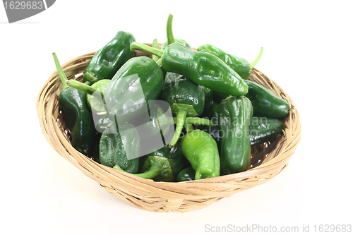 Image of fresh raw Pimientos in a bowl