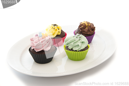 Image of Capcakes on a white  dish