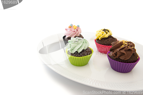 Image of Cupcakes on dish. Copyspace