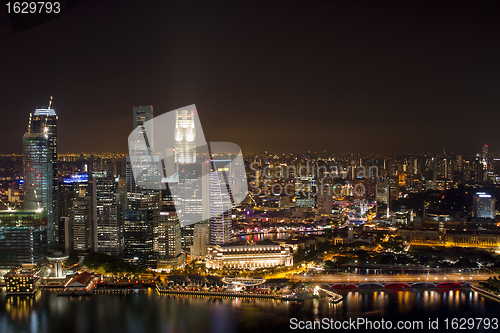 Image of Singapore City Skyline at Night