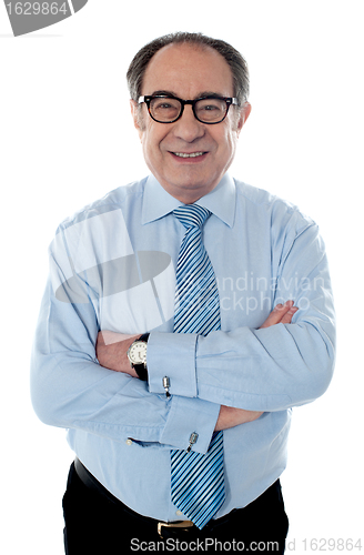 Image of Portrait of smiling matured businessperson