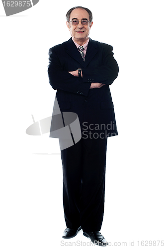 Image of Successful businessman in black suit