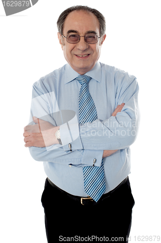 Image of Closeup shot of smiling matured businessman