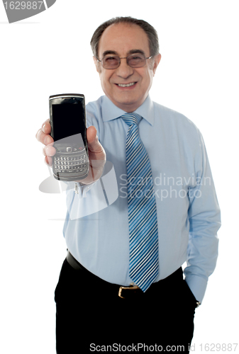 Image of Senior sales manager promoting blackberry