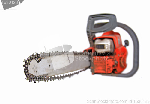 Image of aging saw on white background