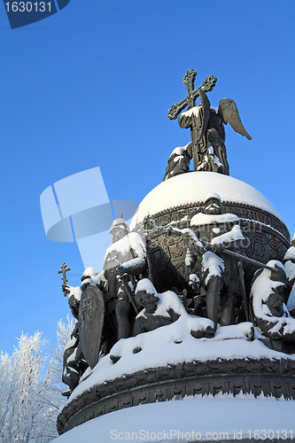 Image of monument of the millennium to Russia in Great Novgorod 