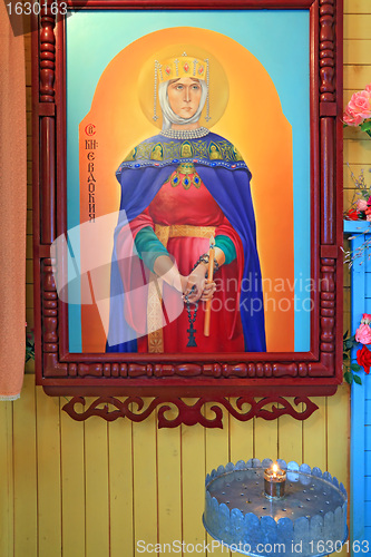 Image of icon in rural russian orthodox church