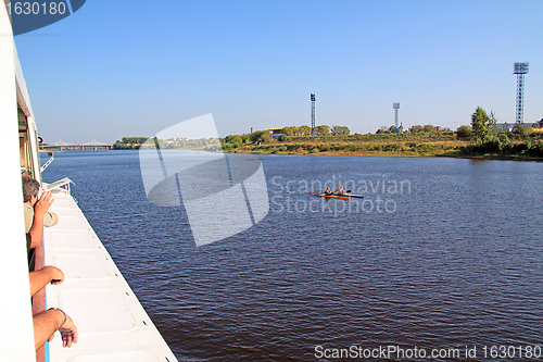 Image of view with board of the motor ship