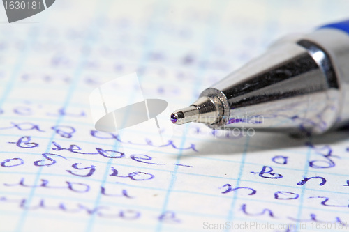 Image of handle on paper sheet with text