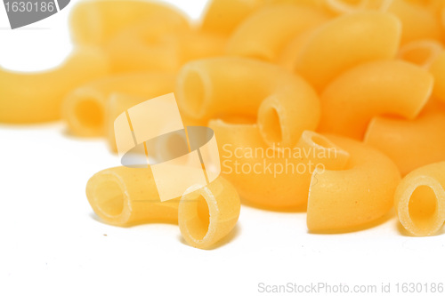 Image of raw noodle on white background