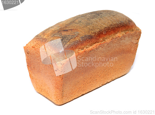 Image of brown bread on white background