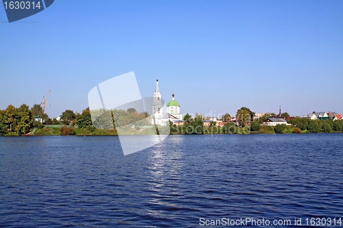 Image of christian orthodox church on coast river