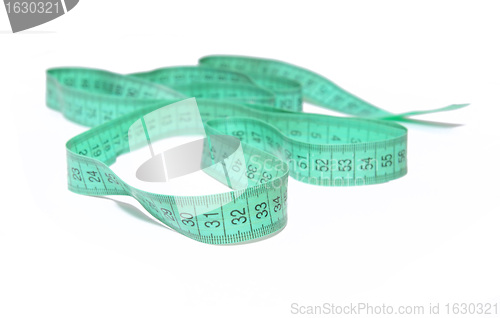 Image of green metre on white background