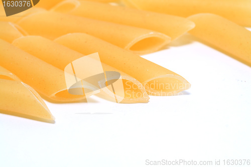 Image of  raw noodle on white background