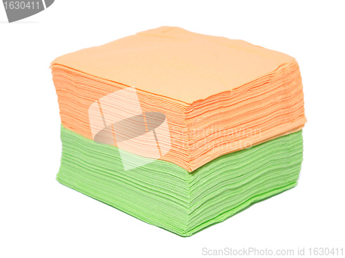 Image of napkins on white background