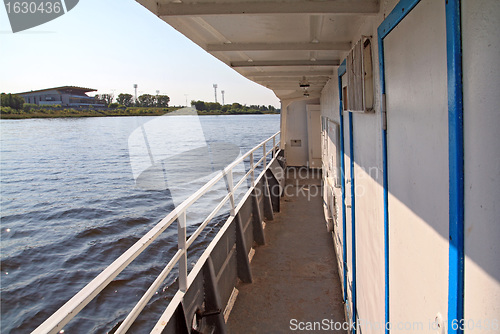 Image of view with board of the motor ship 