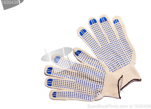 Image of worker glove on white background