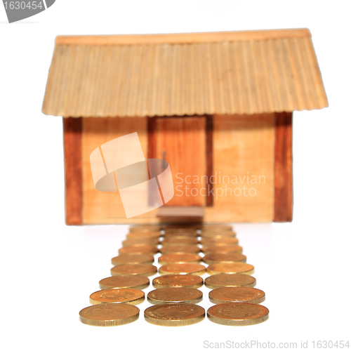 Image of toy house on white background