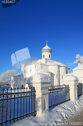 Image of iron fence near christian church