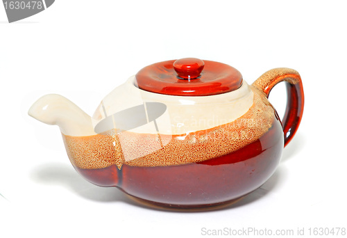 Image of brown teapot on white background
