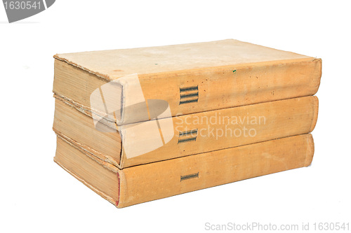 Image of old books on white background