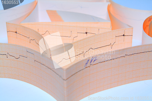 Image of cardiogram on blue background