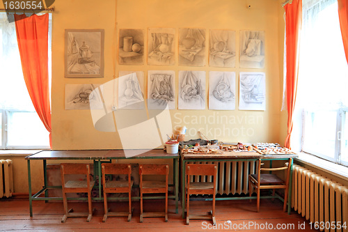 Image of artist studio near light window