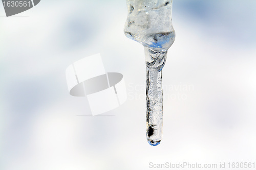 Image of transparent icicle on white background