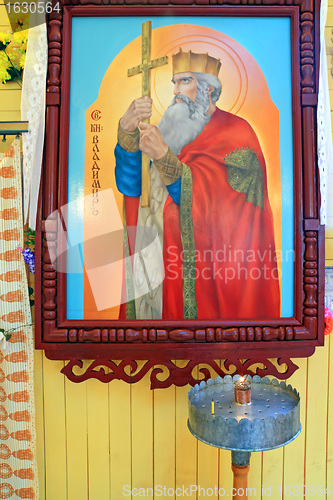 Image of icon in russian rural orthodox church