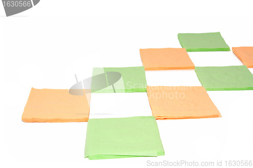 Image of napkins on white background