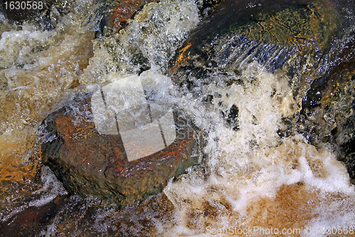 Image of quick river flow amongst stone