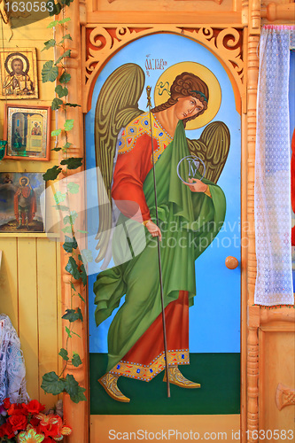 Image of icon in rural russian orthodox church