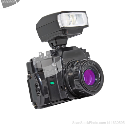 Image of aging camera on white background