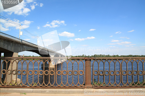 Image of car bridge through river