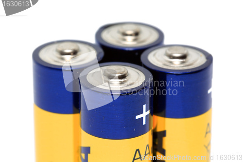 Image of batteries AA on white background