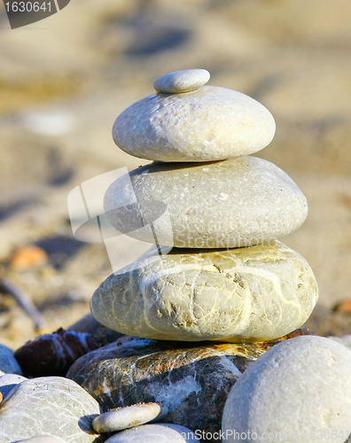 Image of Stack of stones on the beach