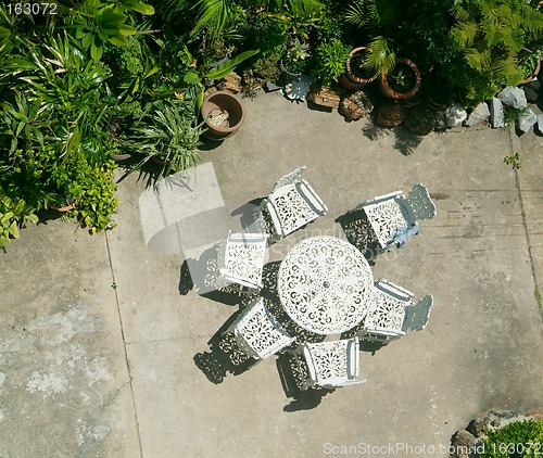 Image of Table and chairs in the backyard