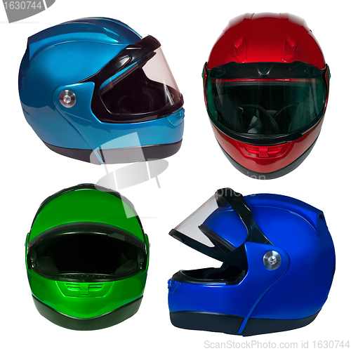 Image of Motorcycle helmet on a white background