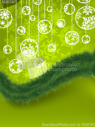 Image of Green vector winter with snowflakes. EPS 8
